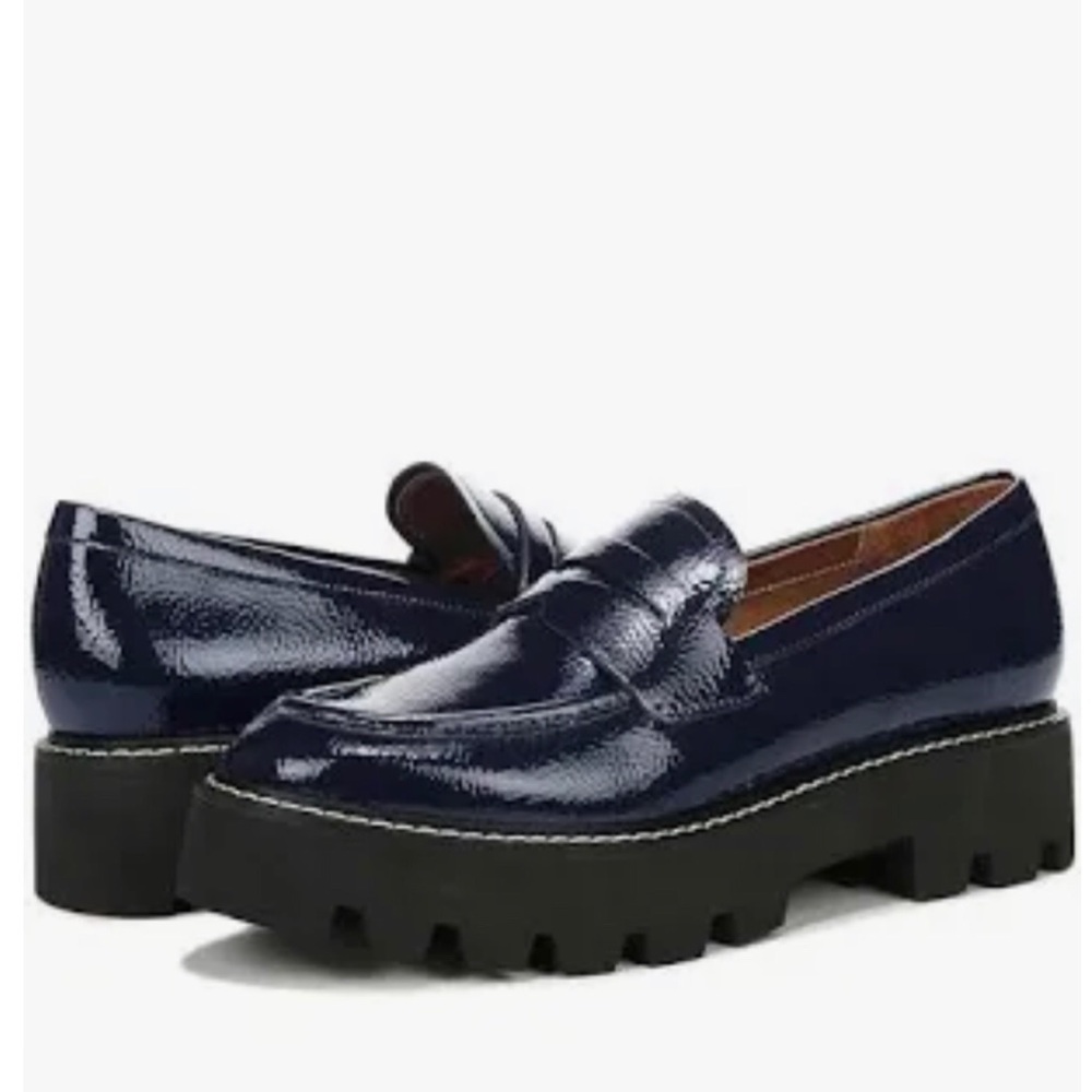 Franco Sarto Balin Midnight Sky Chunky Lug Sole Loafers - Women Size 6